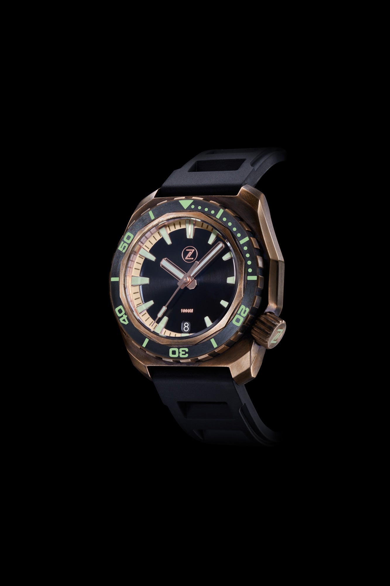 Hammerhead 1000m Diver Black with Ceramic Bezel