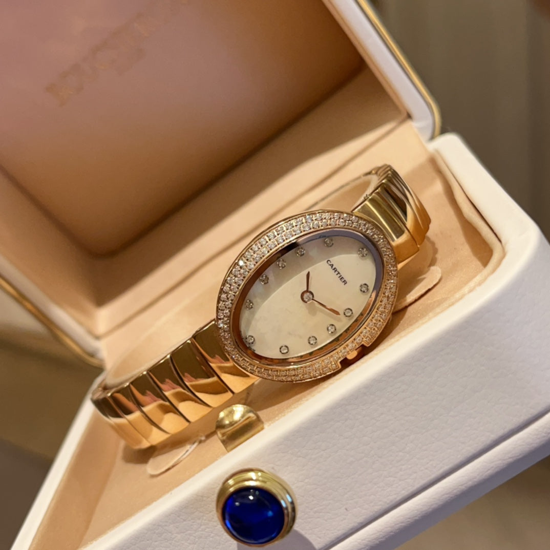 BAIGNOIRE SILVER AND GOLD CASE WATCH WITH CRYSTAL