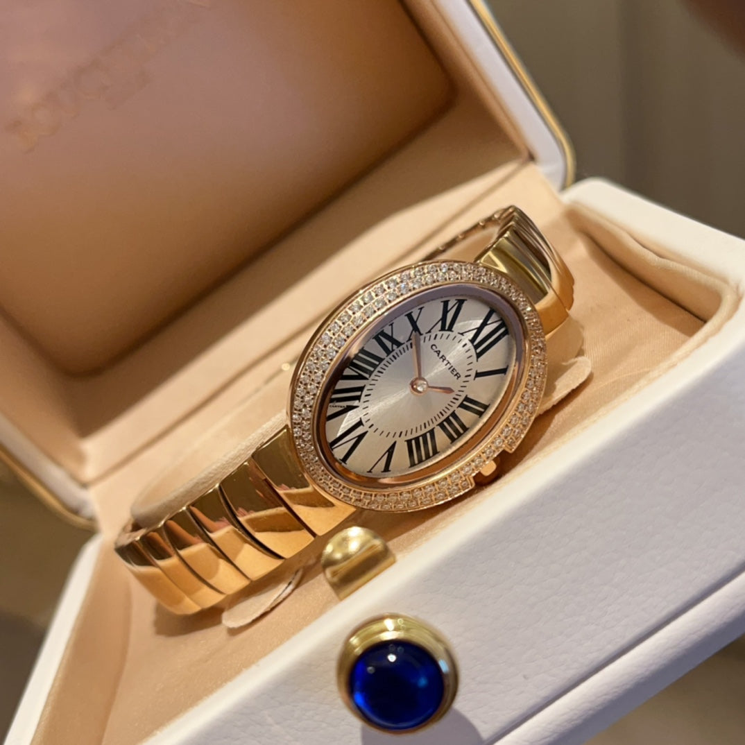 BAIGNOIRE SILVER AND GOLD CASE WATCH WITH CRYSTAL