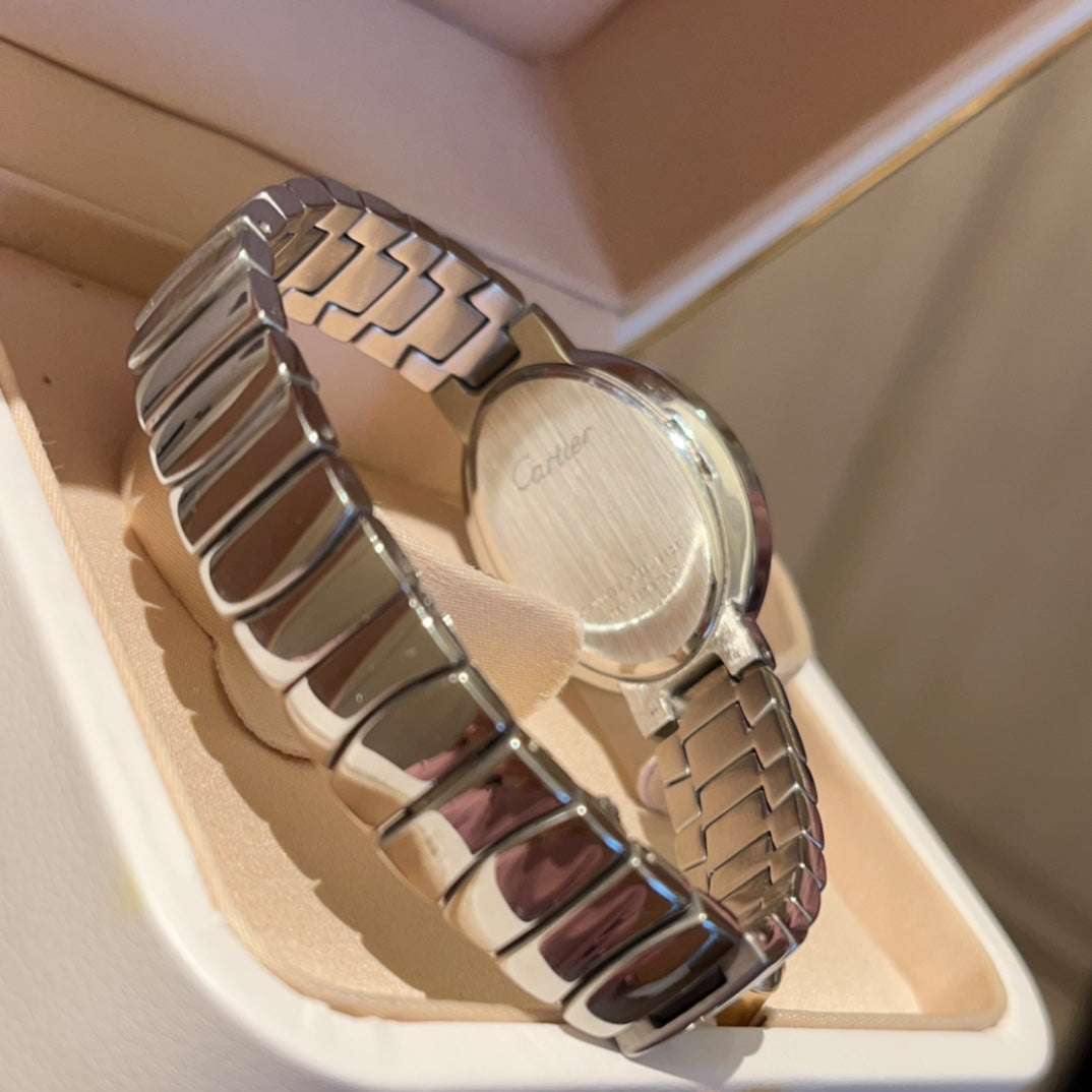 BAIGNOIRE SILVER AND GOLD CASE WATCH WITH CRYSTAL