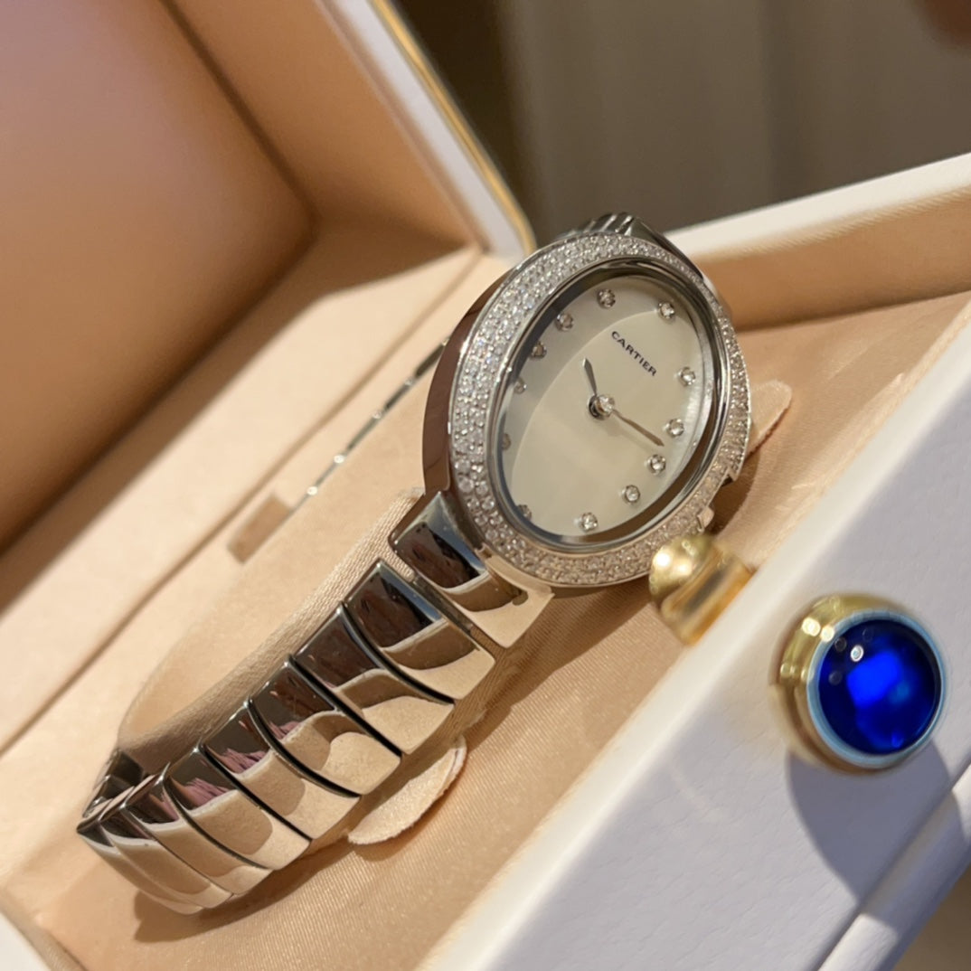 BAIGNOIRE SILVER AND GOLD CASE WATCH WITH CRYSTAL