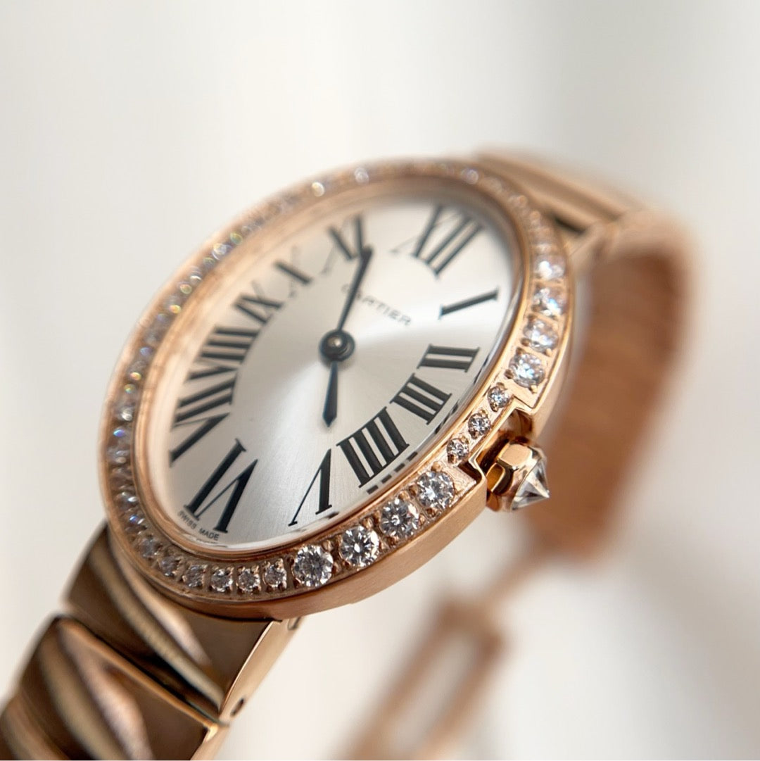 BAIGNOIRE DE CARTIER ¨C OVAL SHAPE ROSE GOLD WITH SINGLE LINE DIAMONDS