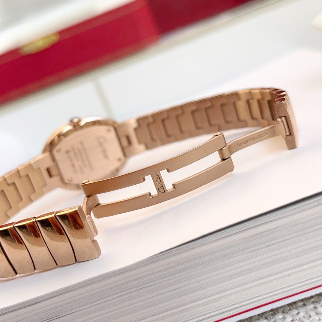 BAIGNOIRE DE CARTIER WATCH SMALL MODEL ROSE GOLD CASE
