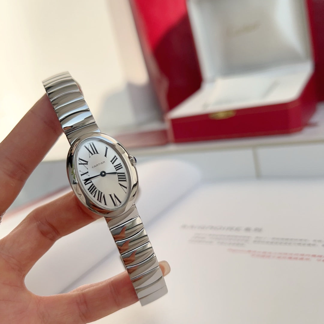 BAIGNOIRE DE CARTIER ¨C OVAL SHAPE SILVER CASE