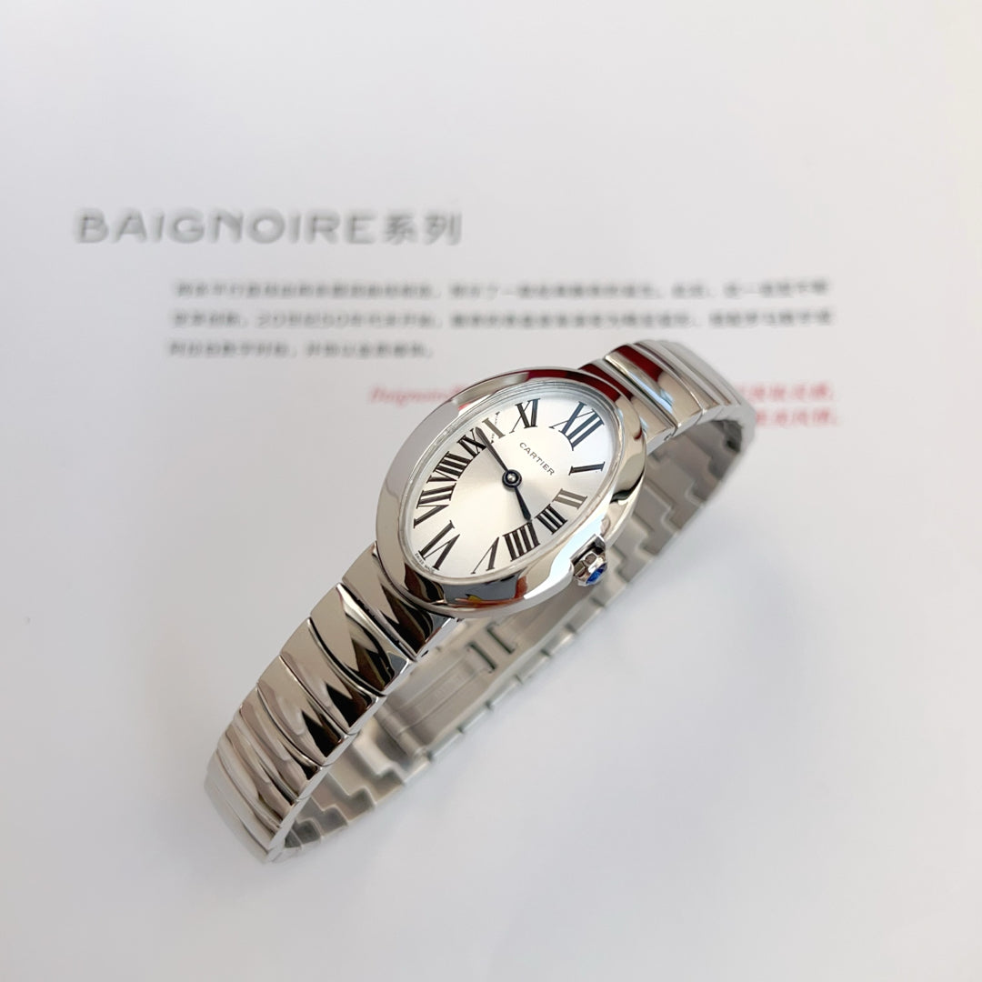BAIGNOIRE DE CARTIER ¨C OVAL SHAPE SILVER CASE