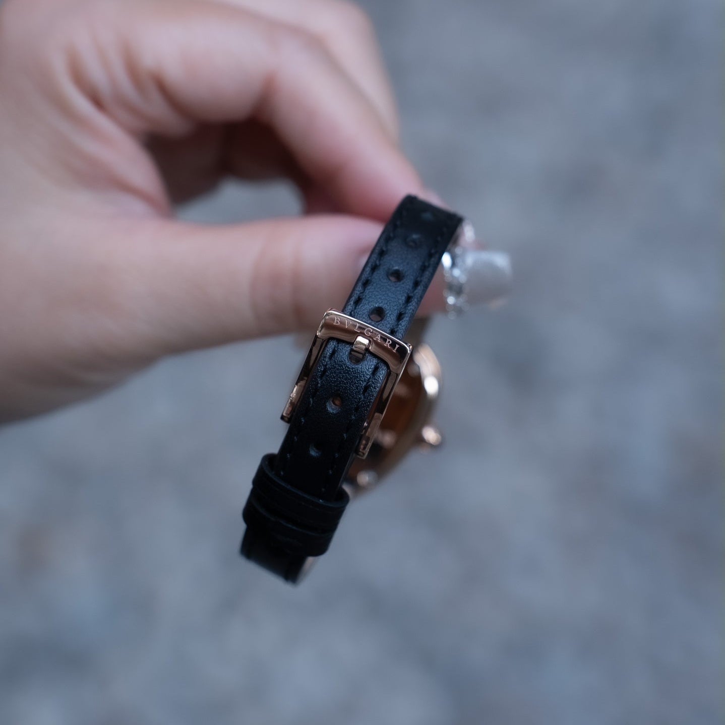 SERPENTI ROSE GOLD CASE BLACK LEATHER STRAP