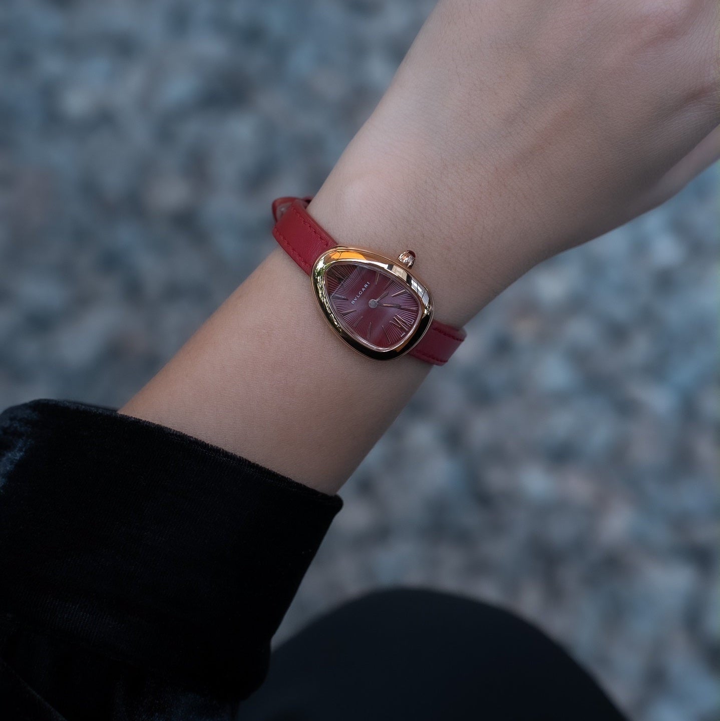 SERPENTI ROSE GOLD CASE RED LEATHER STRAP