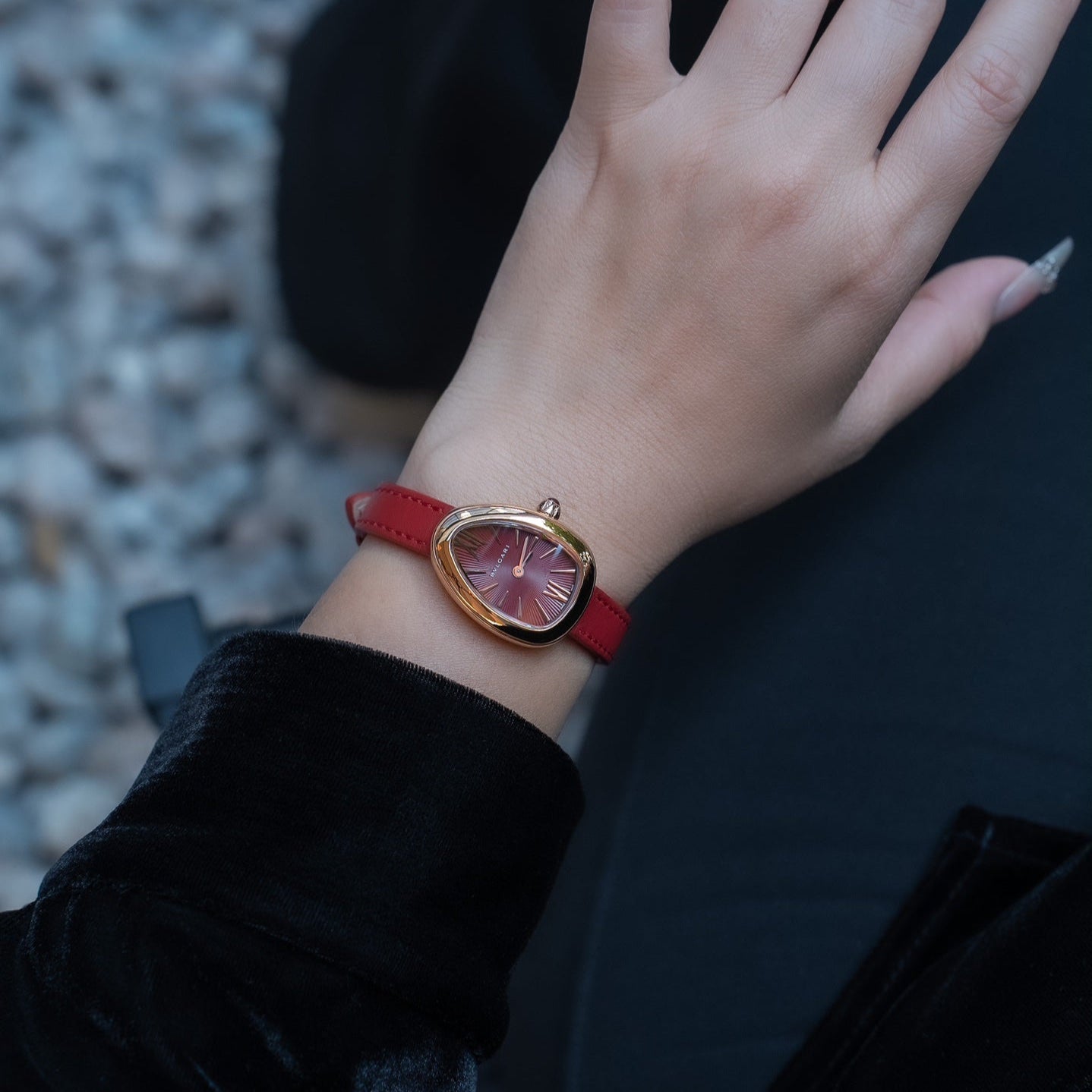 SERPENTI ROSE GOLD CASE RED LEATHER STRAP