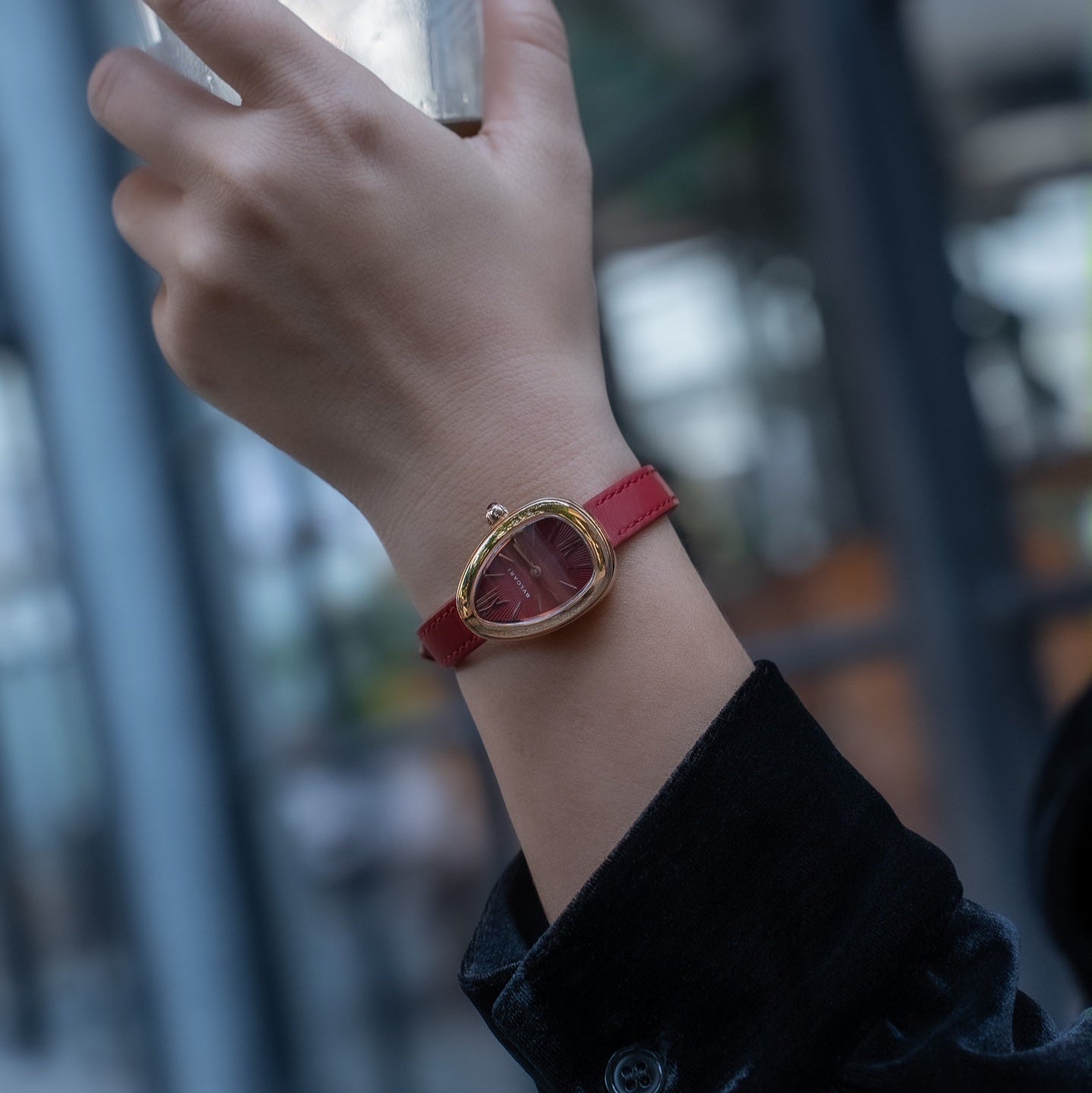 SERPENTI ROSE GOLD CASE RED LEATHER STRAP